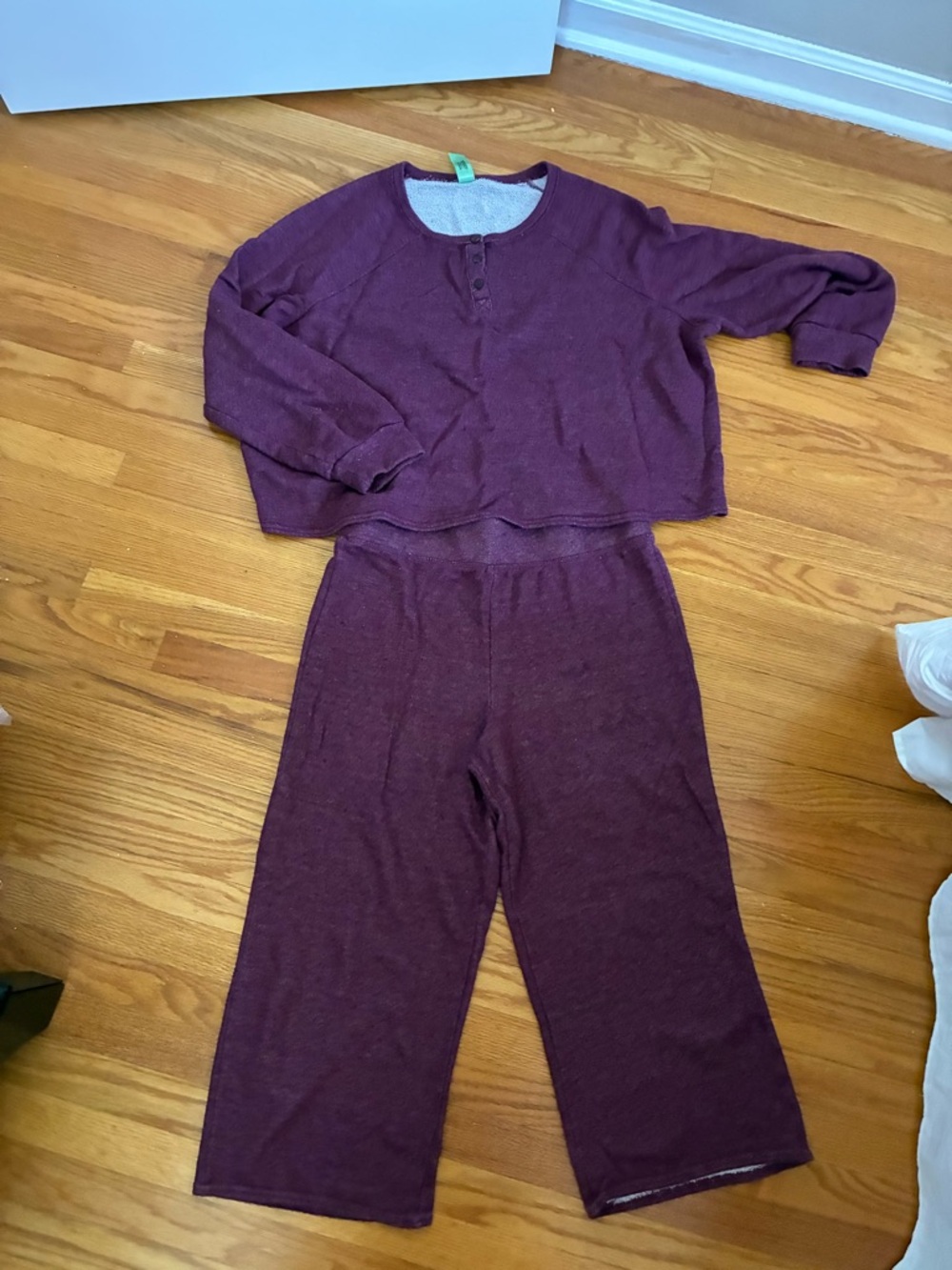 Women’s Burgundy Two-Piece Pajama Set - Cozy Sleep Top & Pants